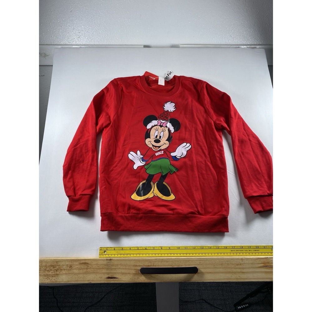 PatPat Disney Minnie Mouse Christmas Sweatshirt Red Holiday Pullover Women Small